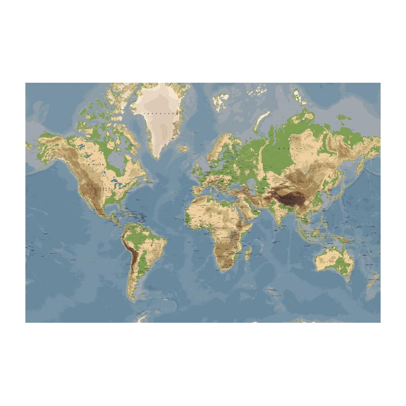 Póster mapamundi de gran formato Hello World de Scenolia