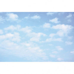 Papier peint panoramique ciel bleu clair & blanc